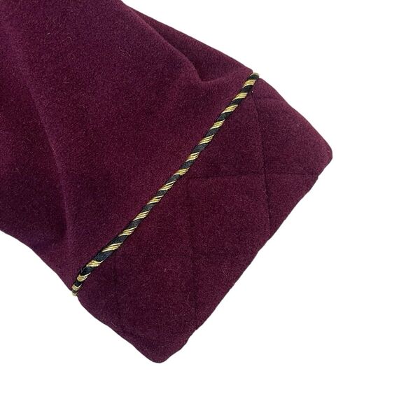 VTG Vanity Fair Maroon House Coat Robe Full Zip Size Medium Plush Elegant USA - Picture 4 of 16